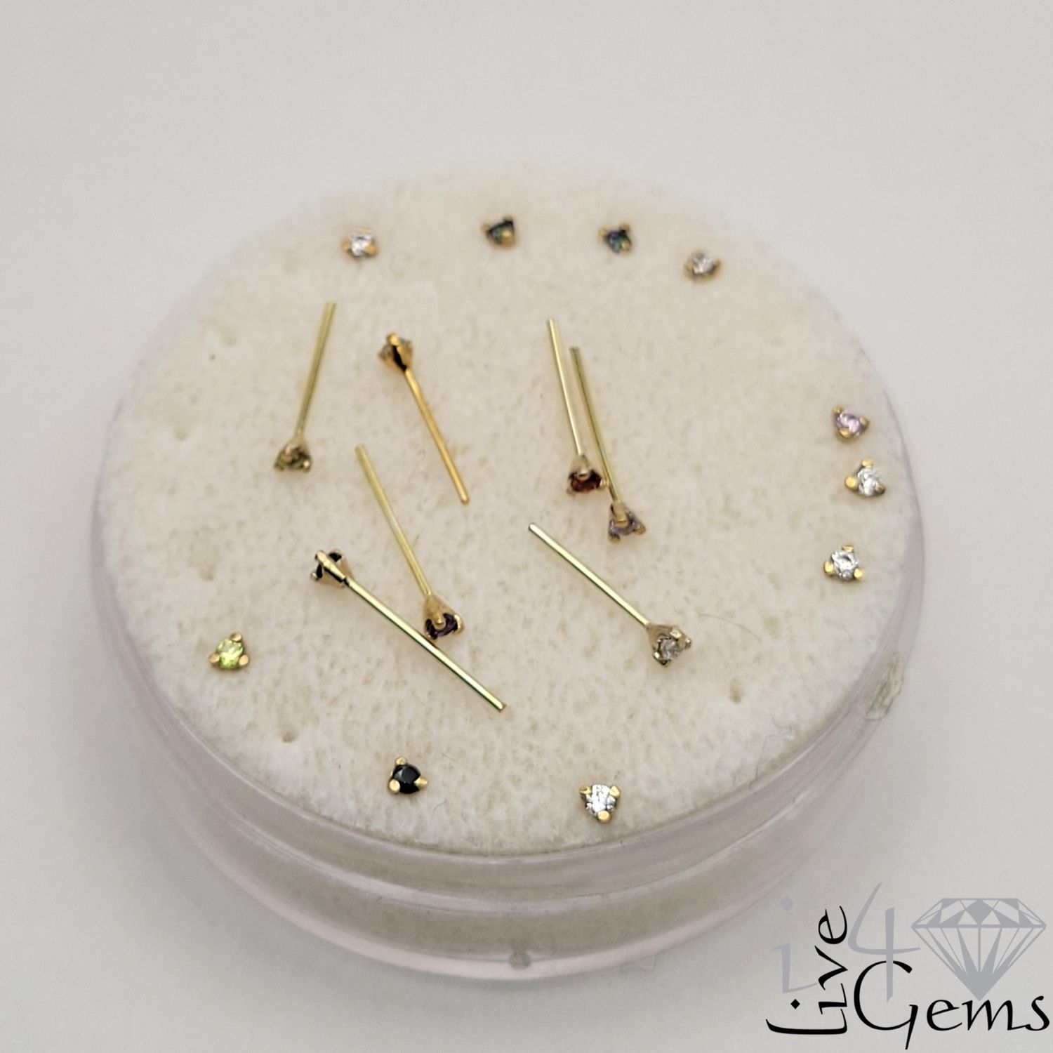 14kt Colour CZ Nose Pin 