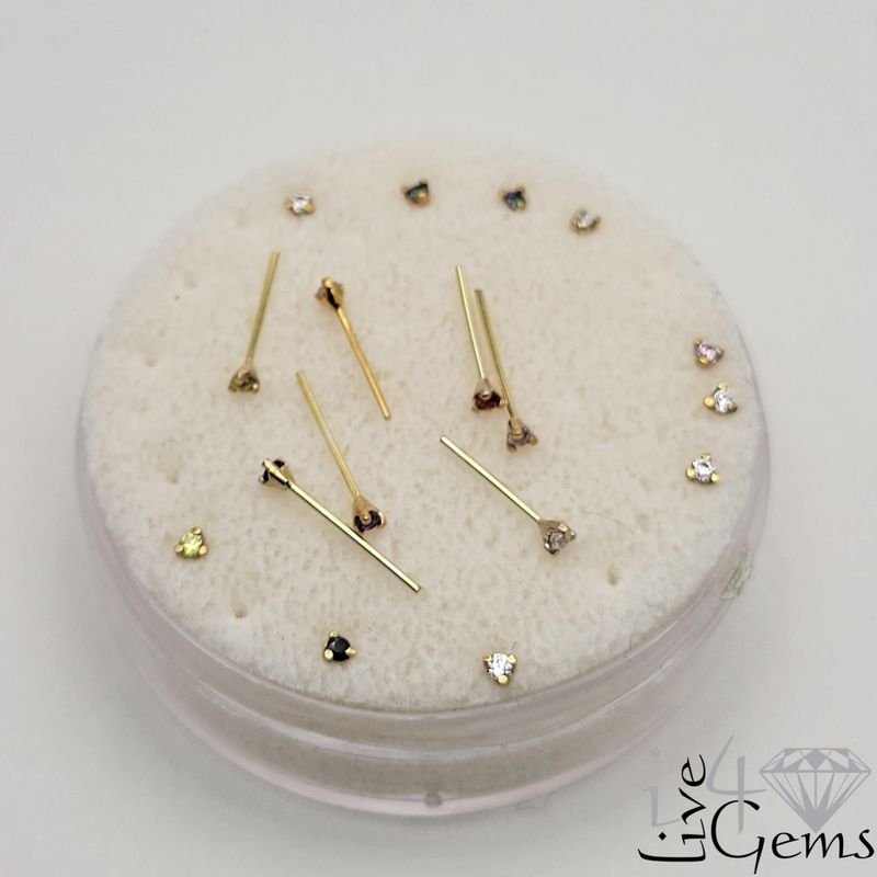 14kt Colour CZ Nose Pin 