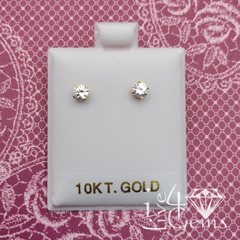 10kt Clear Cz Stud
