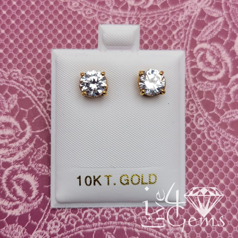 10kt Cz Stud Earring