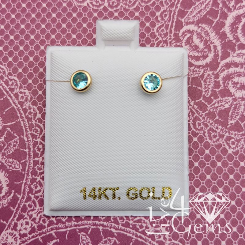 14kty Large Bezel CZ Stud 