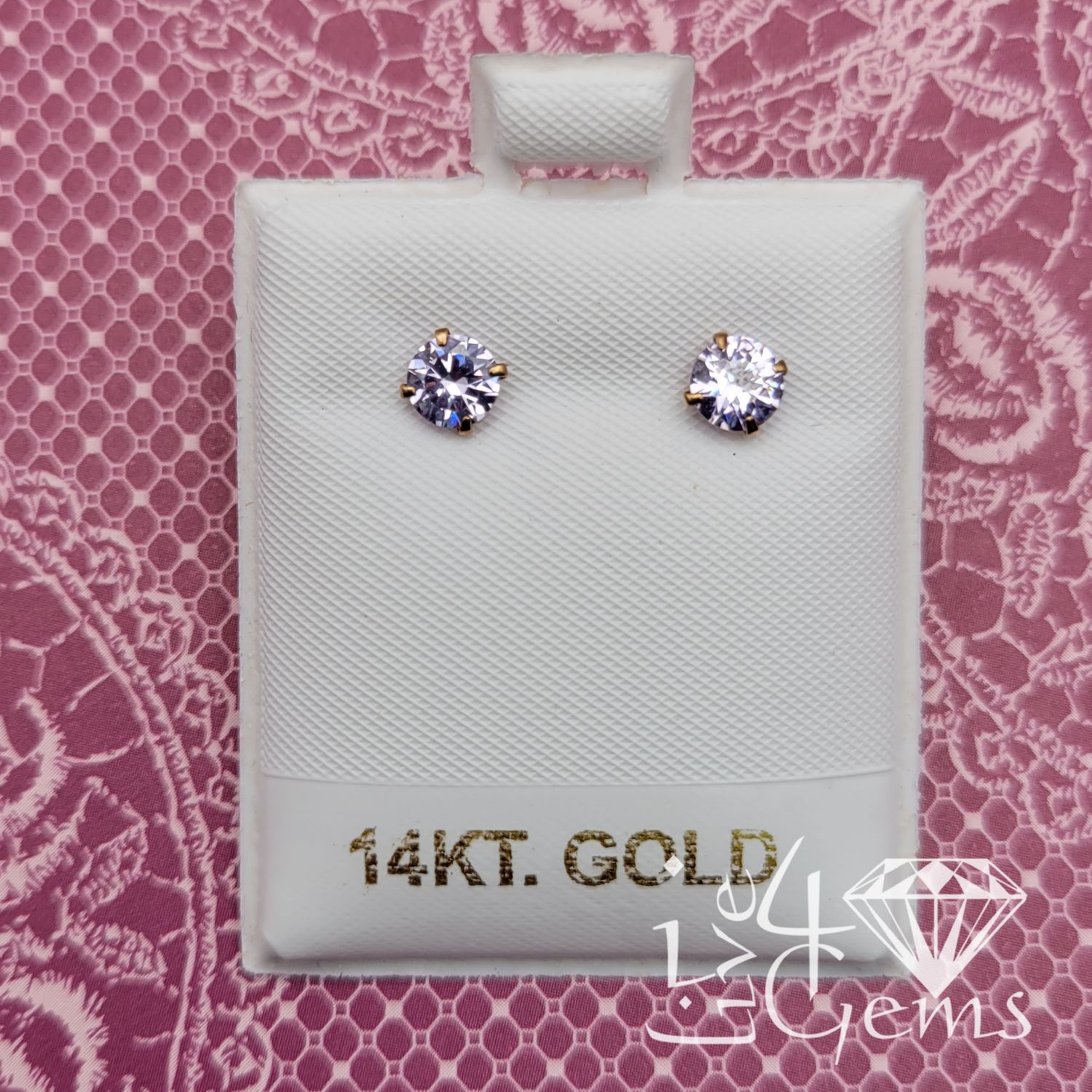 14kt Martini Stud Medium, Color: Lilac