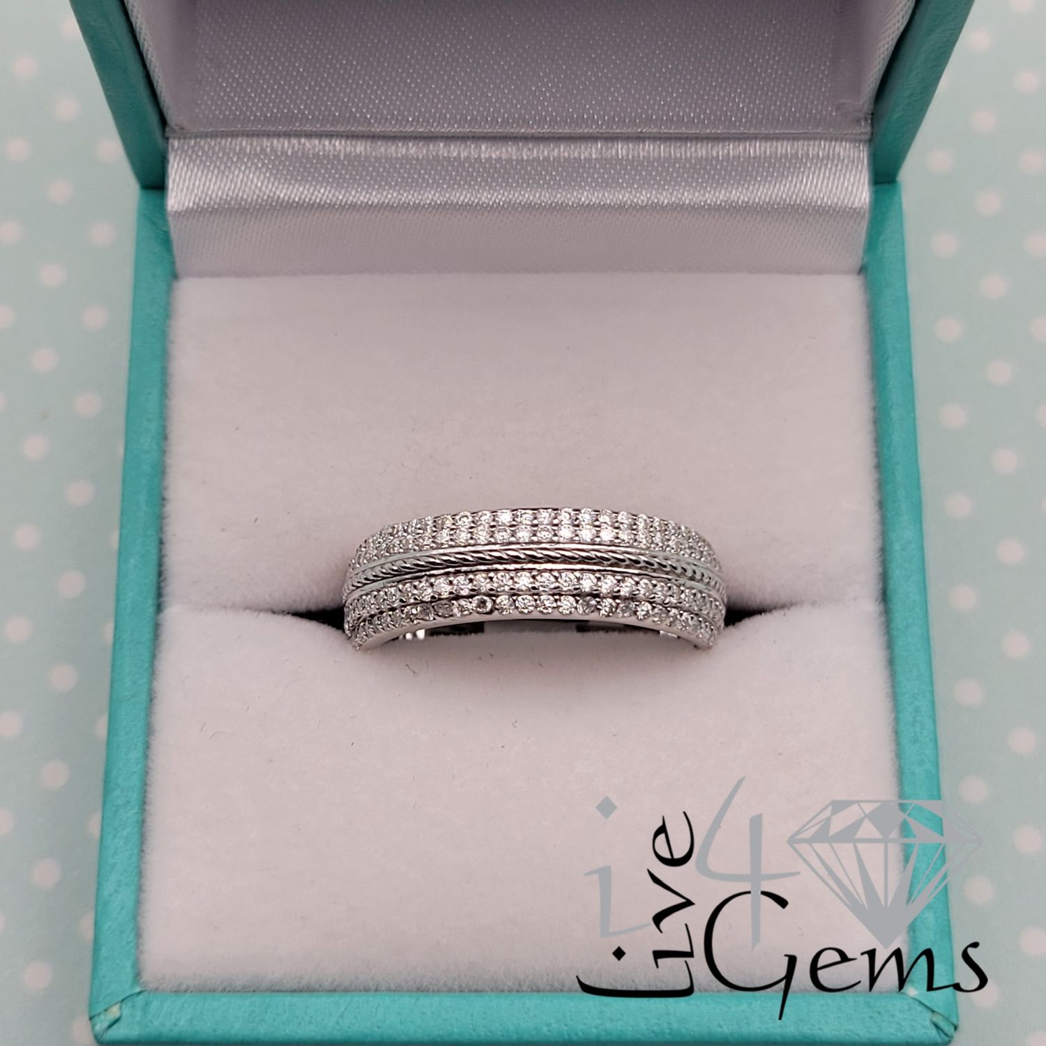 Silver Moissanite Band- 0.59ctw