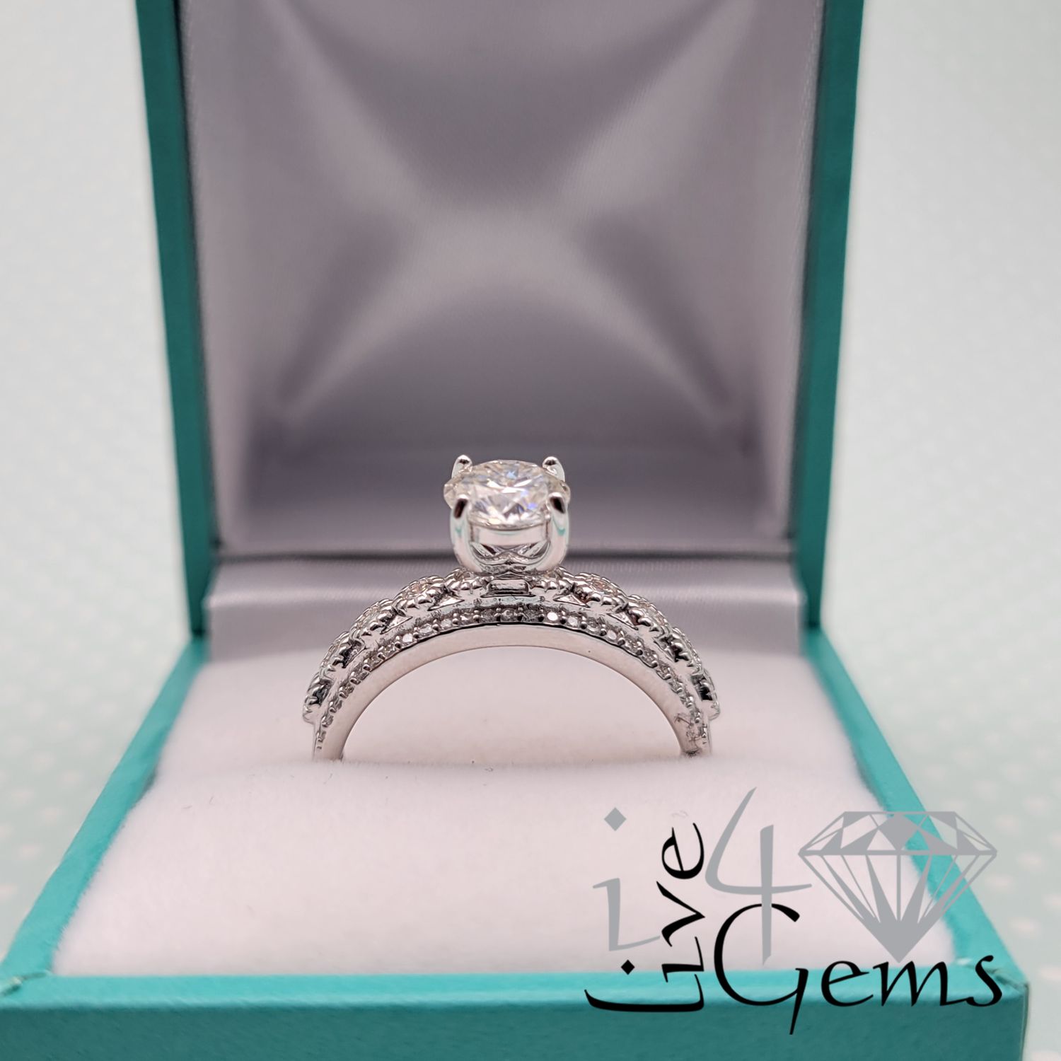 Silver Moissanite Round Solitaire 2.45ctw Ring S9