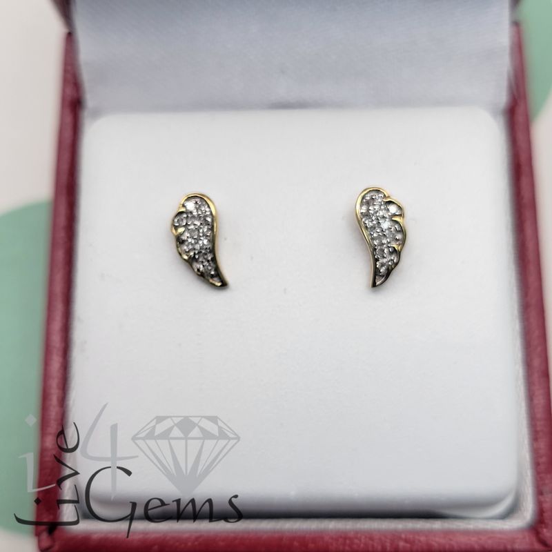 10kty 1/20ct Dia Wing Stud
