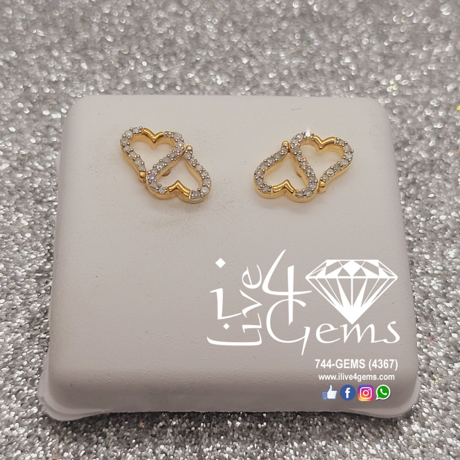 1/6 ctw Diamond Heart Screwback Earring GP