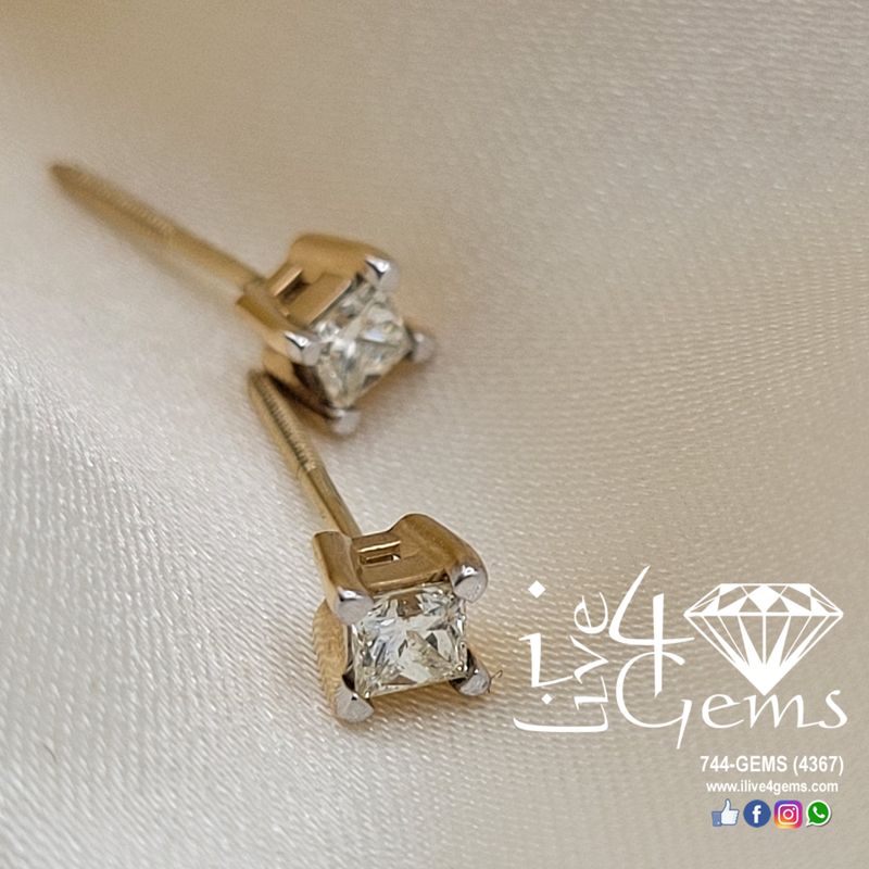 14kt Princess Exc Dia Certifed Solitaire