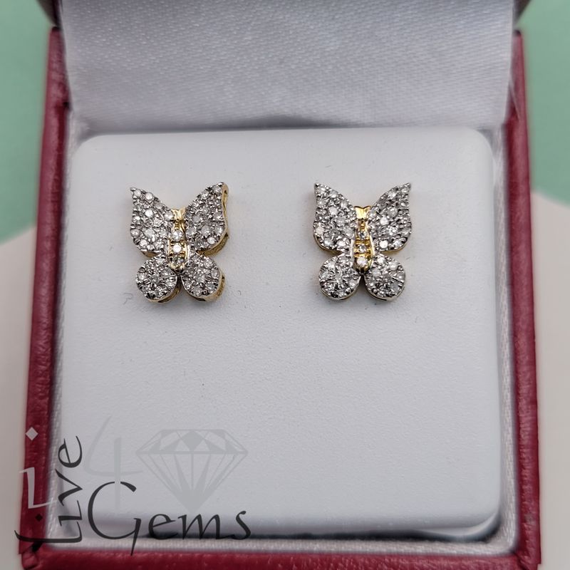 10kty 1/4ctw Dia Butterfly Stud