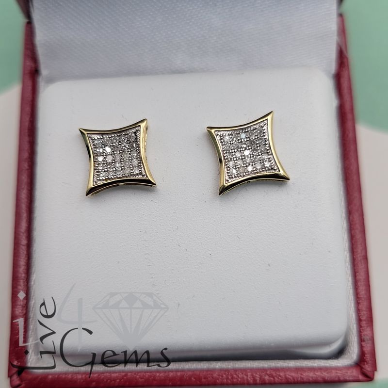 10kty 1/6ct Dia Micro-Pave Star Stud Earring