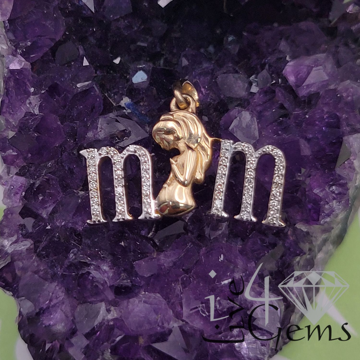 10kty 1/8ctw Dia Mom Pendant