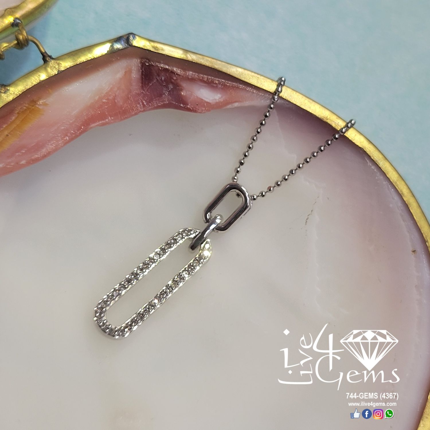 10ktw 1/8ctw Diamond Infinity Rectangle Pendant