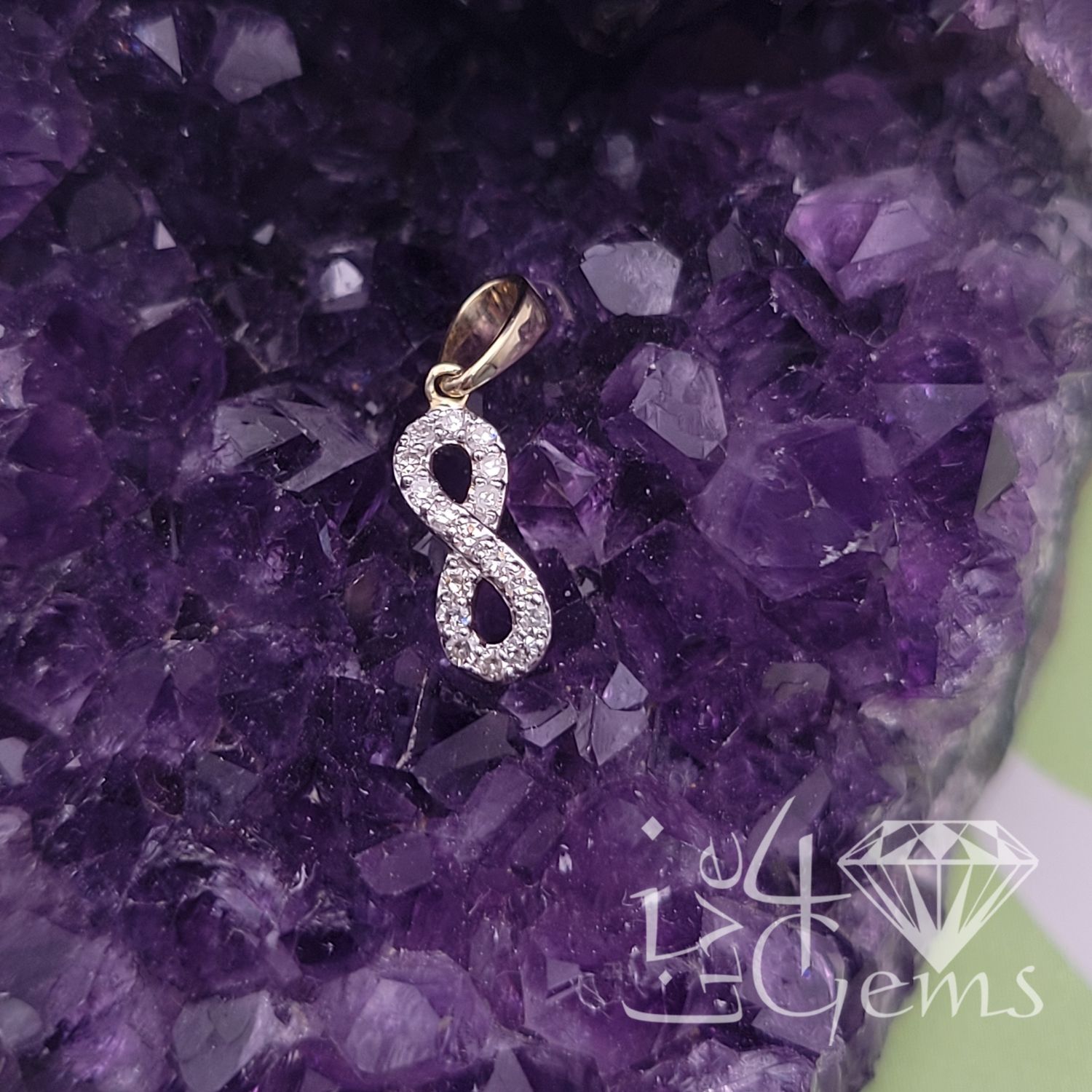 10kty 1/10ctw Dia Infinity Pendant