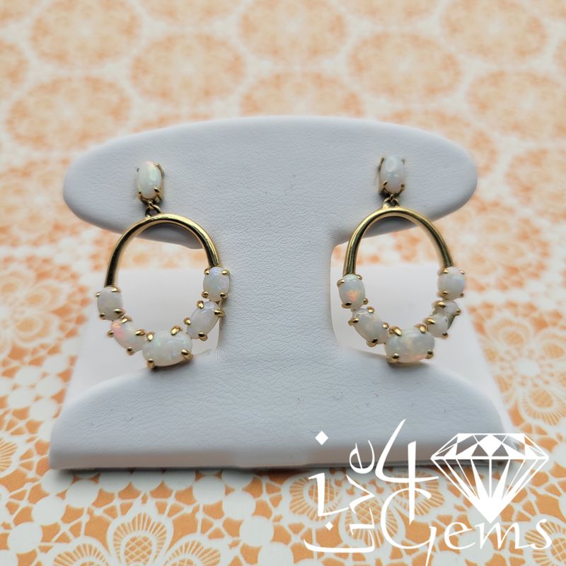 10kty Opal Oval Earring