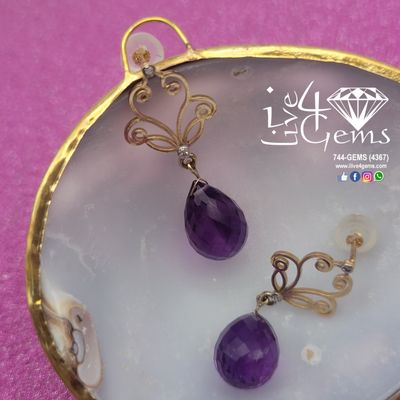 Gemstone Gold 10kt Hanging Earring