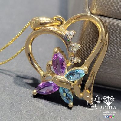 Gemstone Gold 10kt Chain and Pendant
