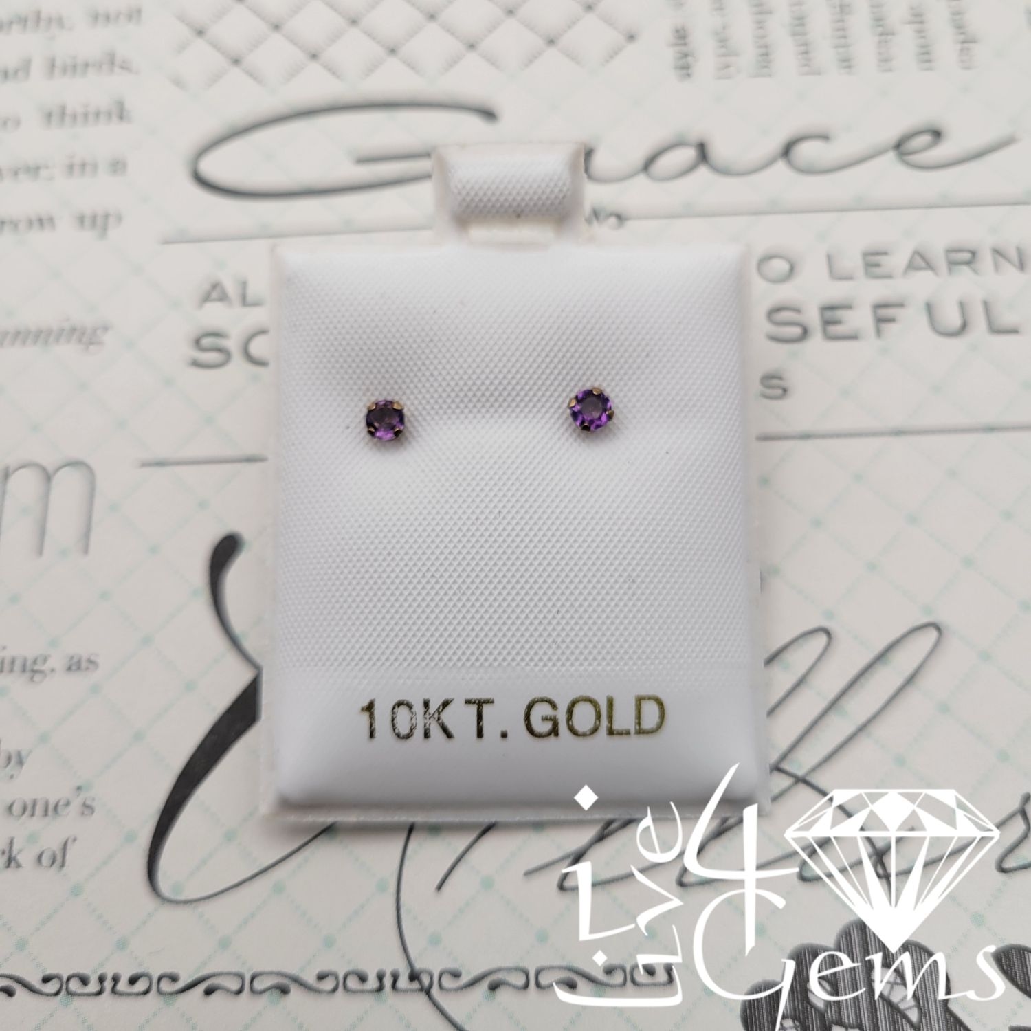 10kt Amethyst 3mm .20ct Stud