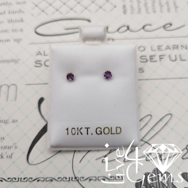 10kt Amethyst 3mm .20ct Stud