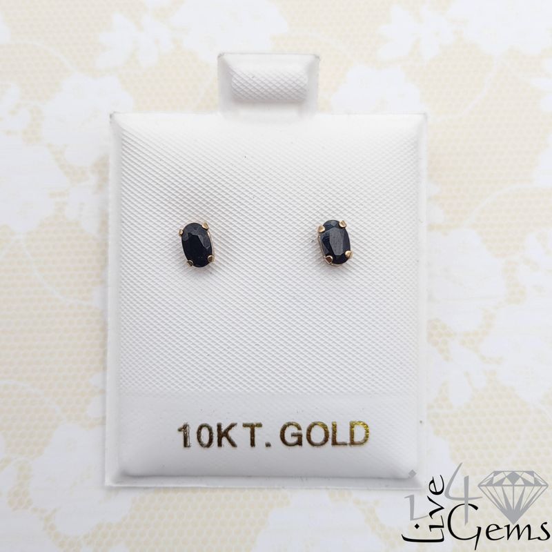 10kt Blue Sapphire Oval 5x3mm.50ct Stud
