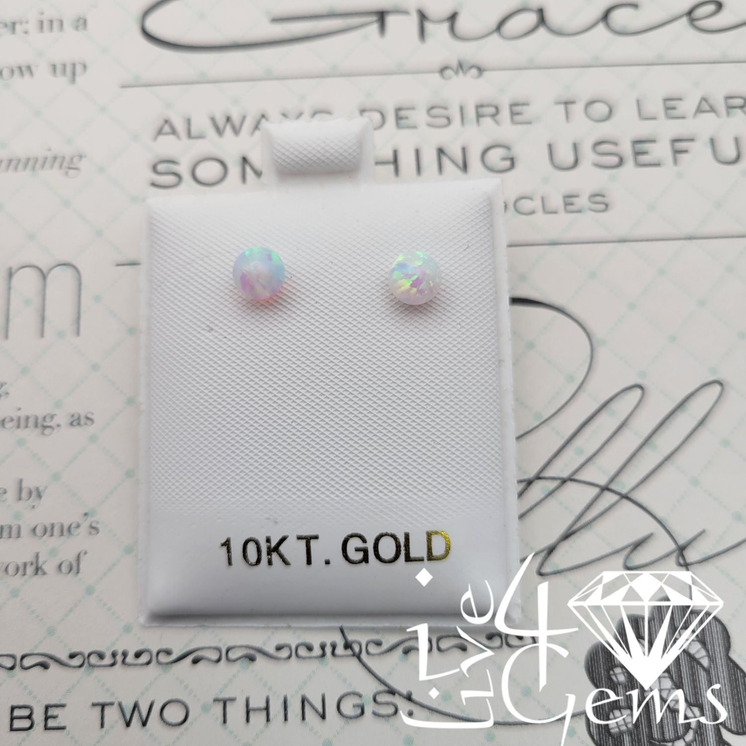 10kt Opalite Gemstone Stud