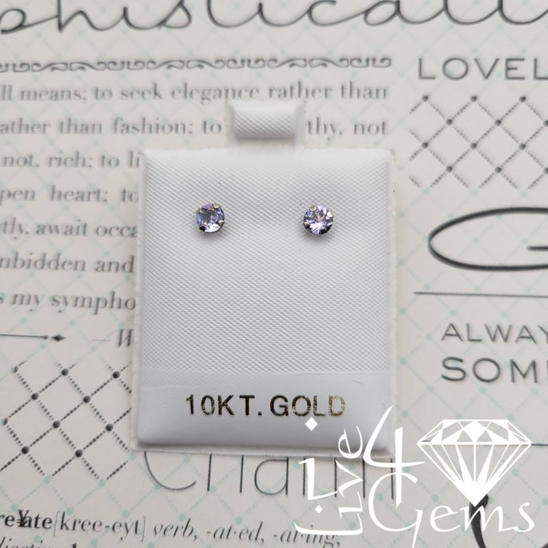 10kt Tanzanite 4mm 0.60ct Stud