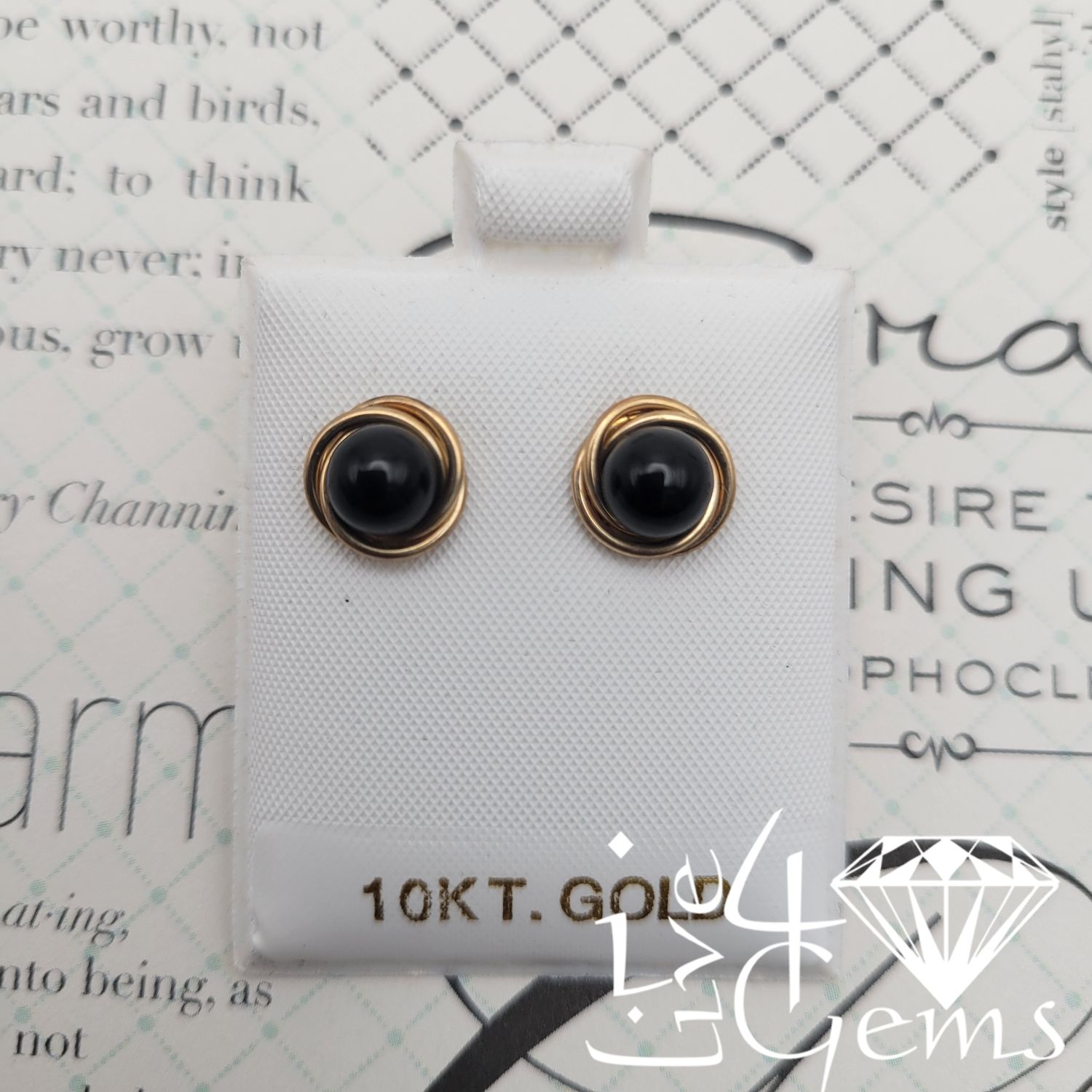 10kty Onyx Stud