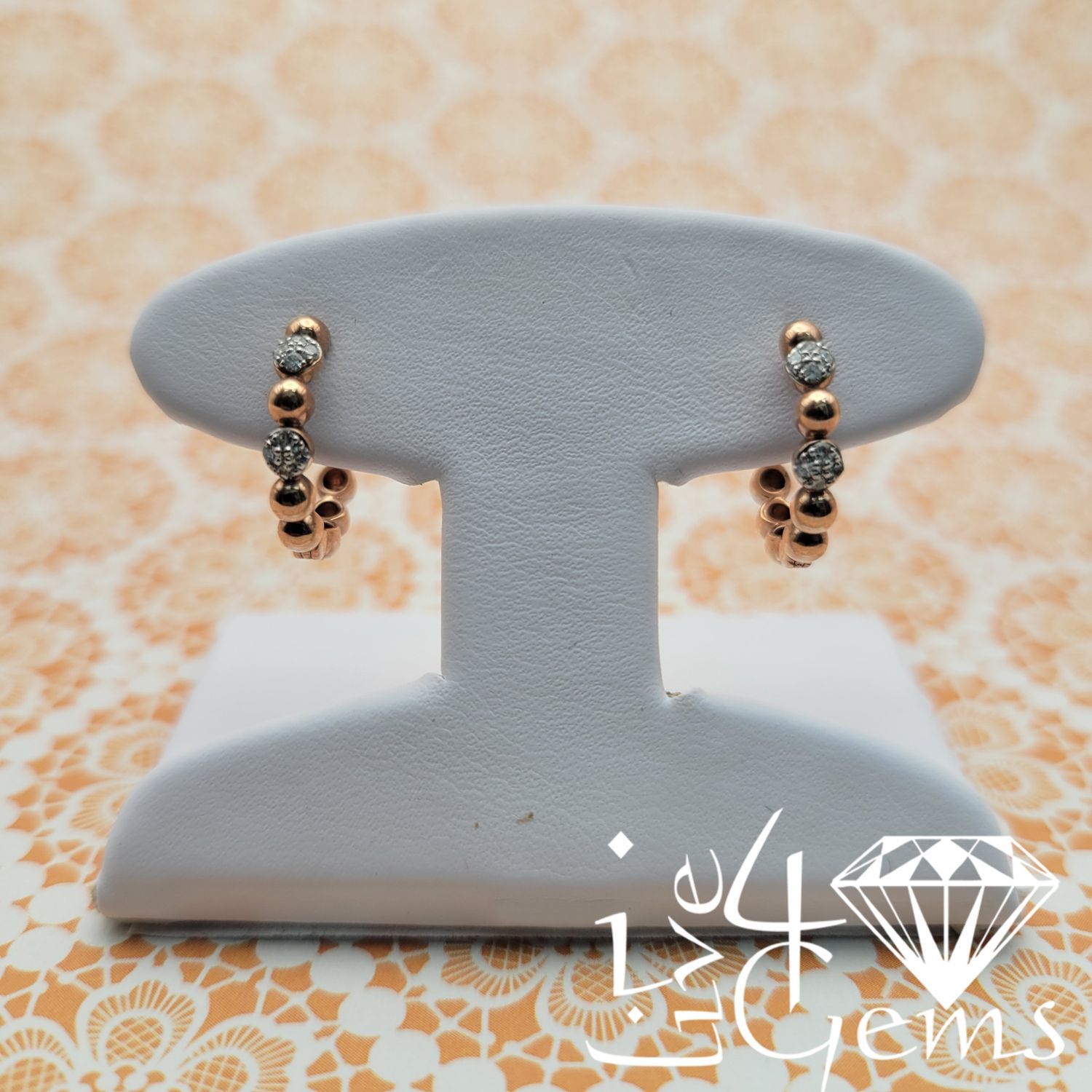 1/10ctw Diamond  Rose Gold Hoops