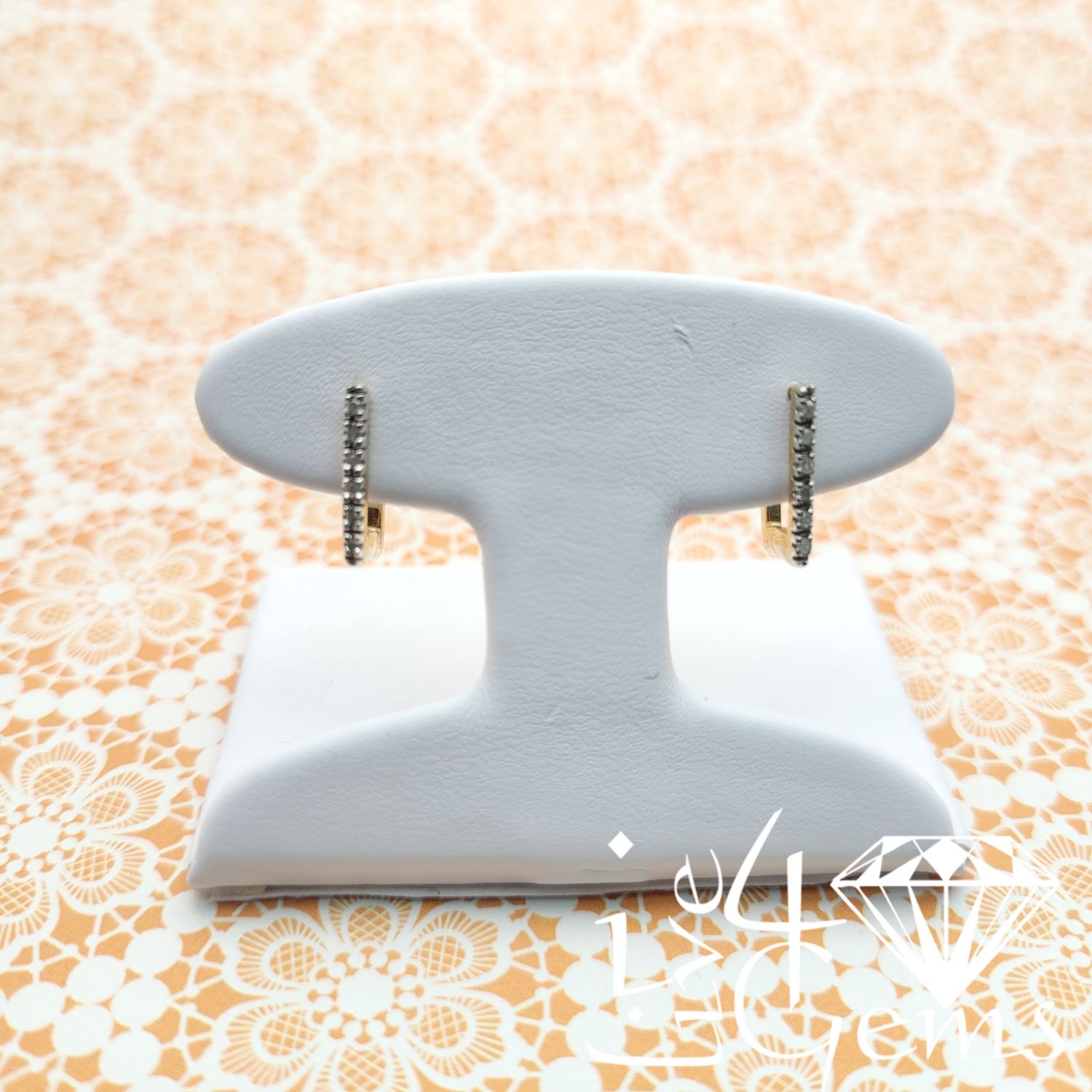 1/20ct Diamond Rectangle Hoop Earring