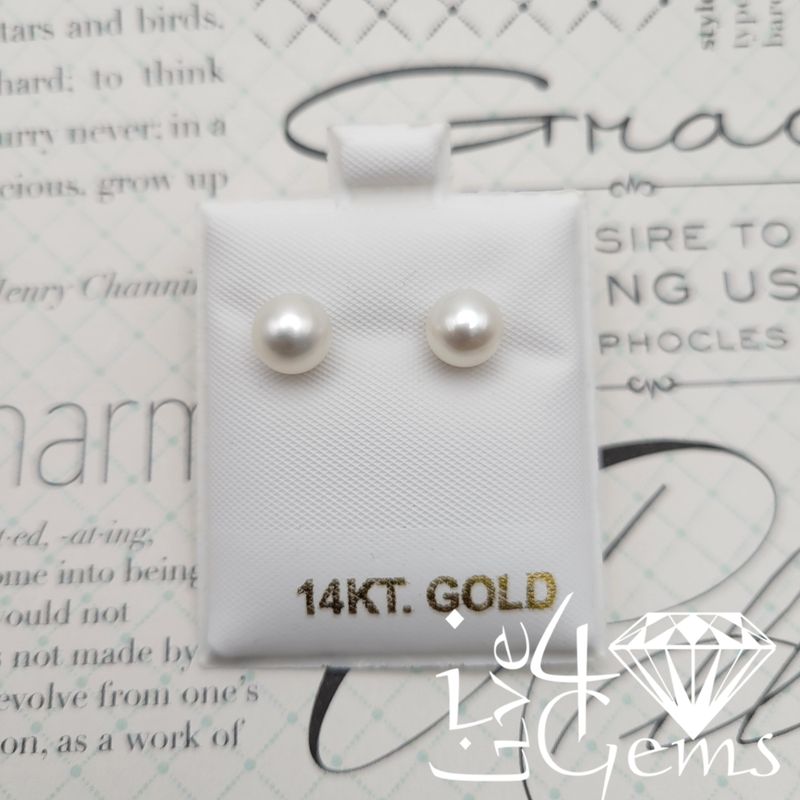 14kt Pearl Stud