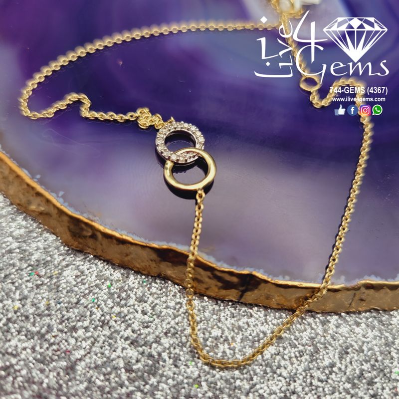 10kty Infinity Circle Anklet 9 inch 1/12ctw diamond