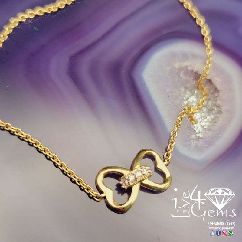 10kty Infinity Anklet  (9 INCH) 0.03ctw Dia