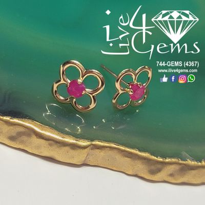 Gemstone Gold 14kt Stud