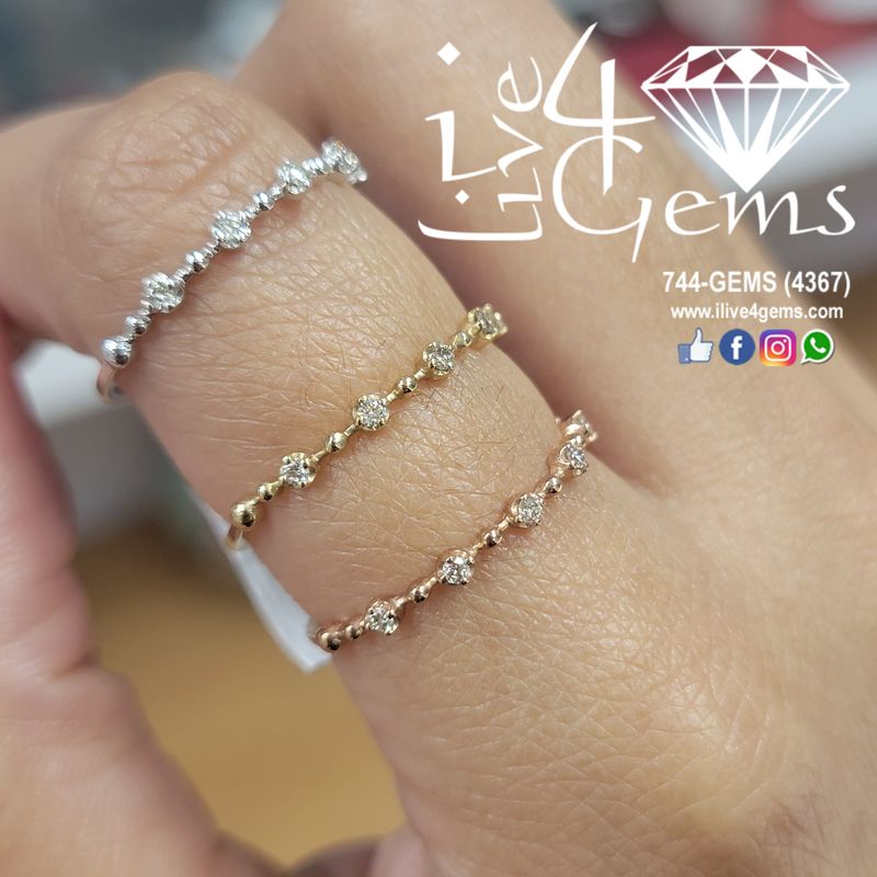 10kt 1/20ctw Diamond Stackable Band