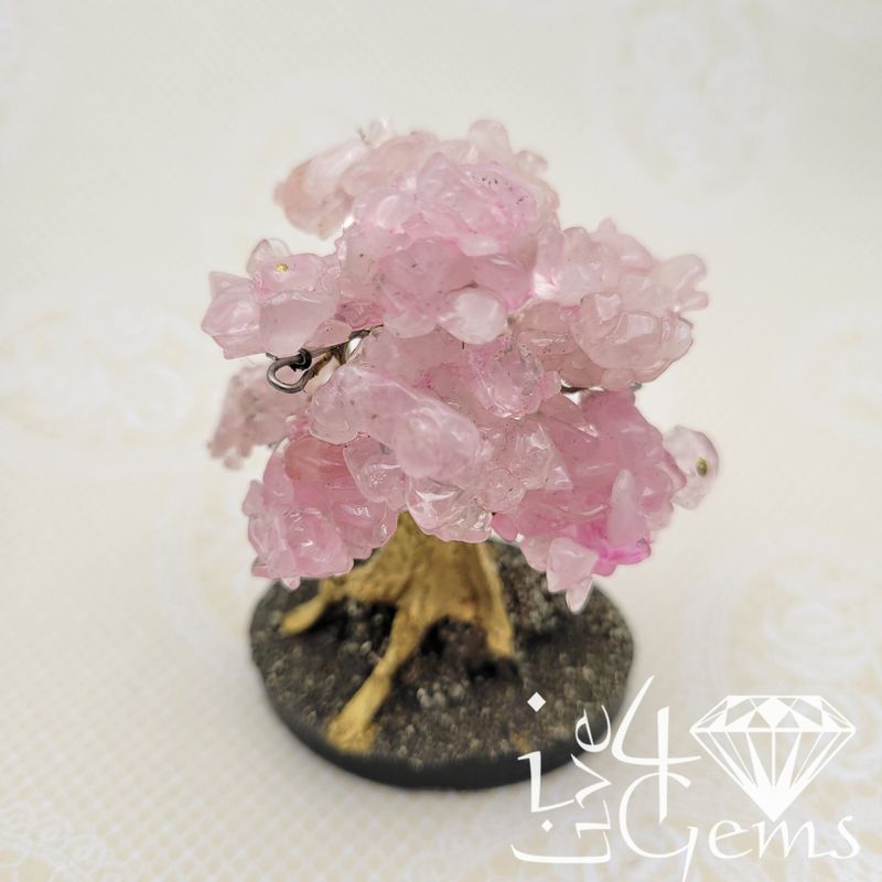 Gemstone Bonsai Tree Rose Quartz Small