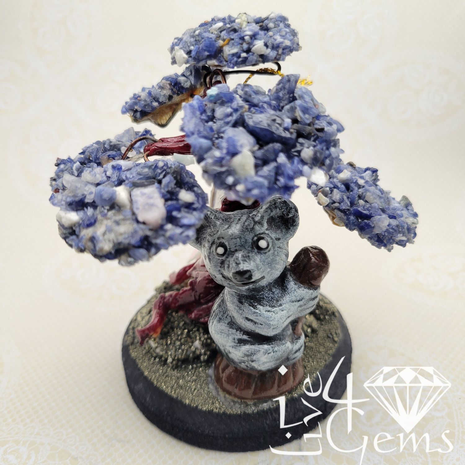 Gemstone Bonsai Tree  Sodalite w Koala