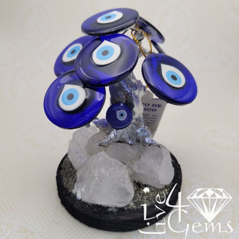 Evil Eye  Bonsai Tree w Clear Quartz