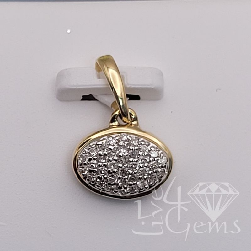 10kty  1/10ctw Dia Oval Pendant