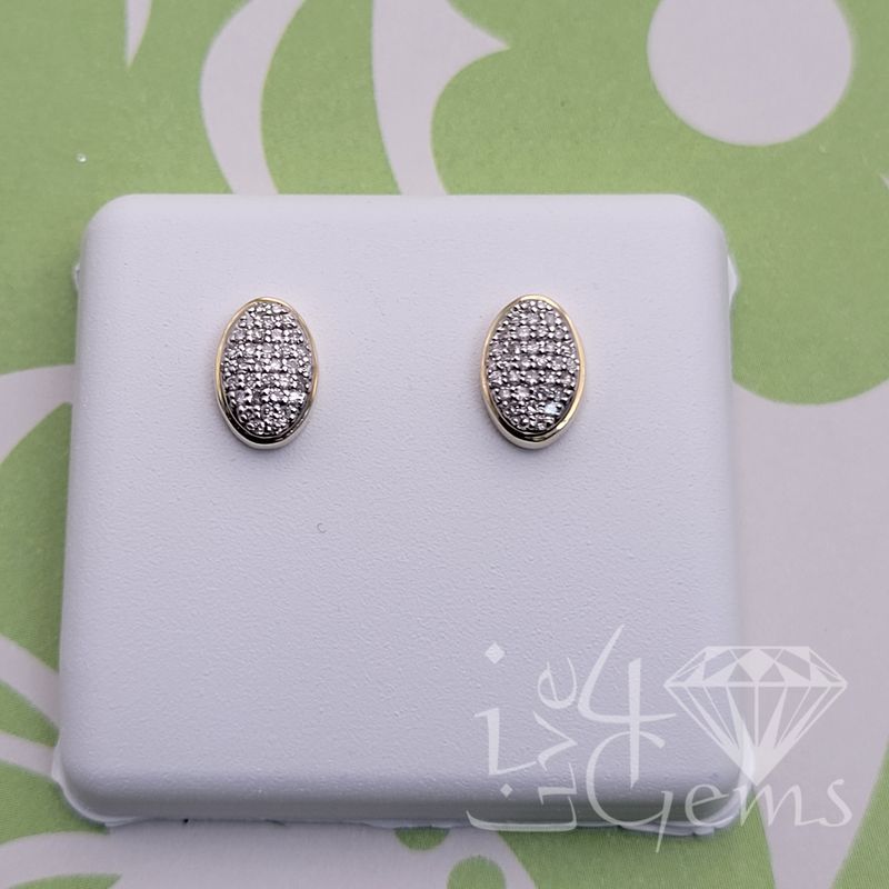 10kty 1/5ctw Dia Oval Stud Earring