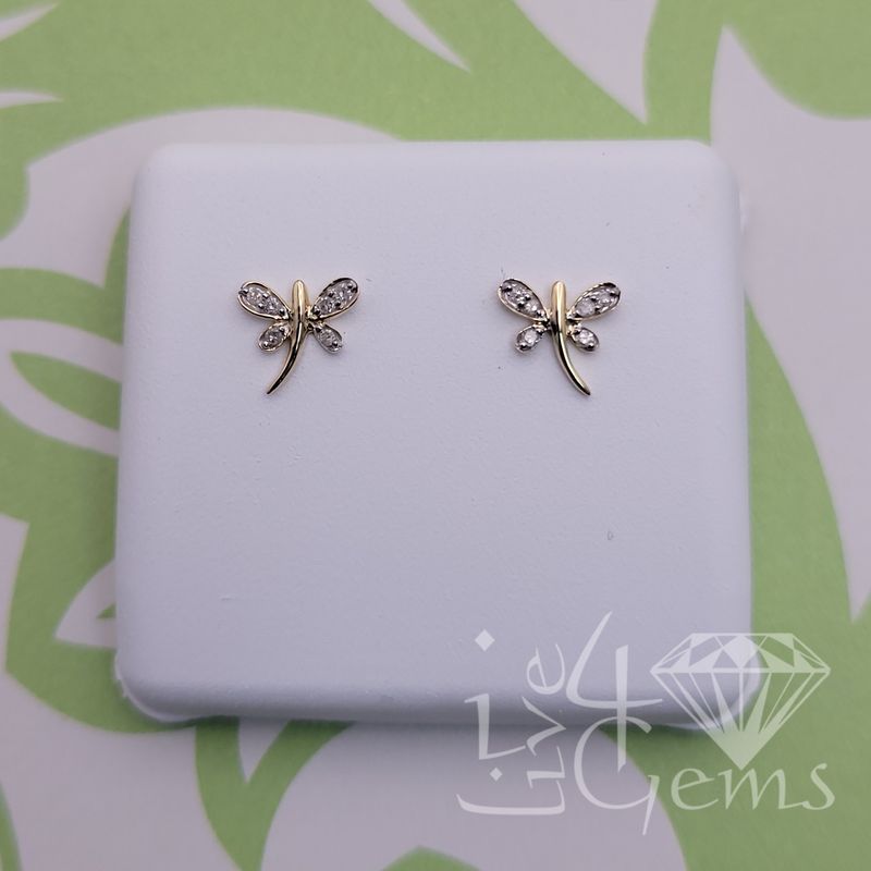 10kt 1/20CT Dia Dragon Fly Stud