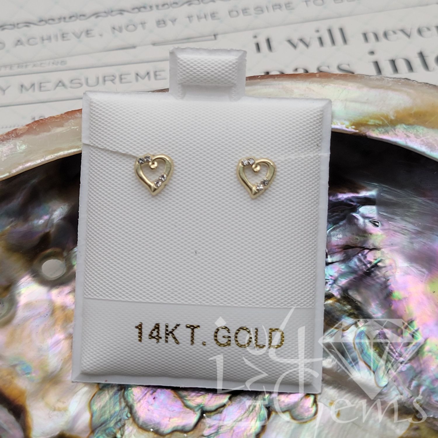 14kty Heart Cz Stud