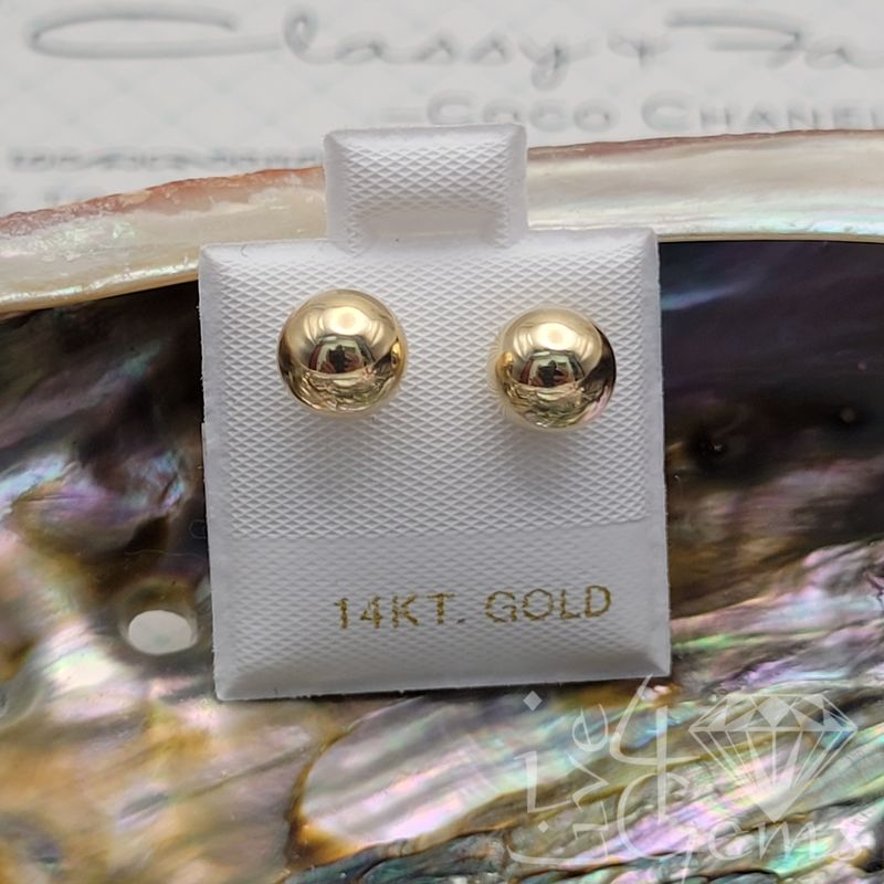 14kty 7mm Gold Ball Stud