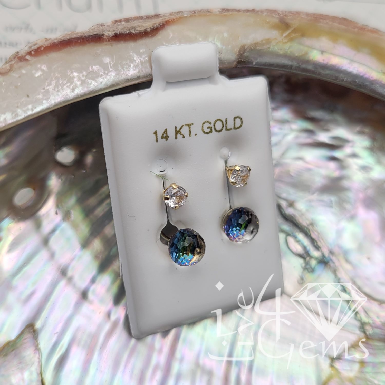 14kt CZ Disco Ball Ear Cuff Screwback