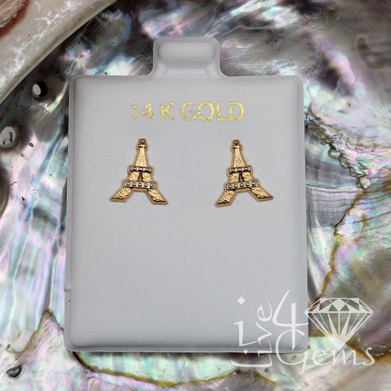 14kt Eiffel Tower Screwback Stud