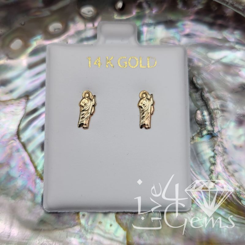 14kt St. Jude Two Tone Stud