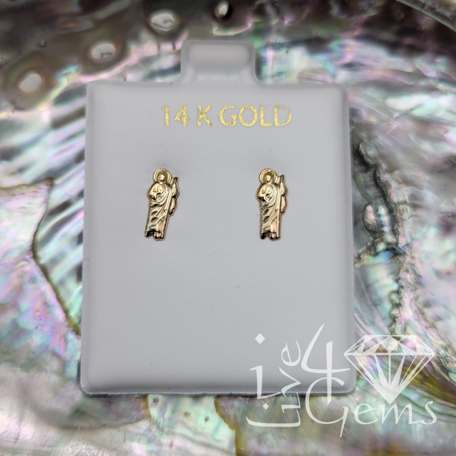 14kt St. Jude Two Tone Stud