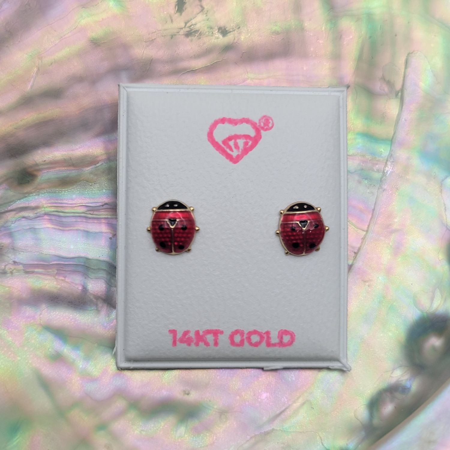 14kt Ladybug Studs