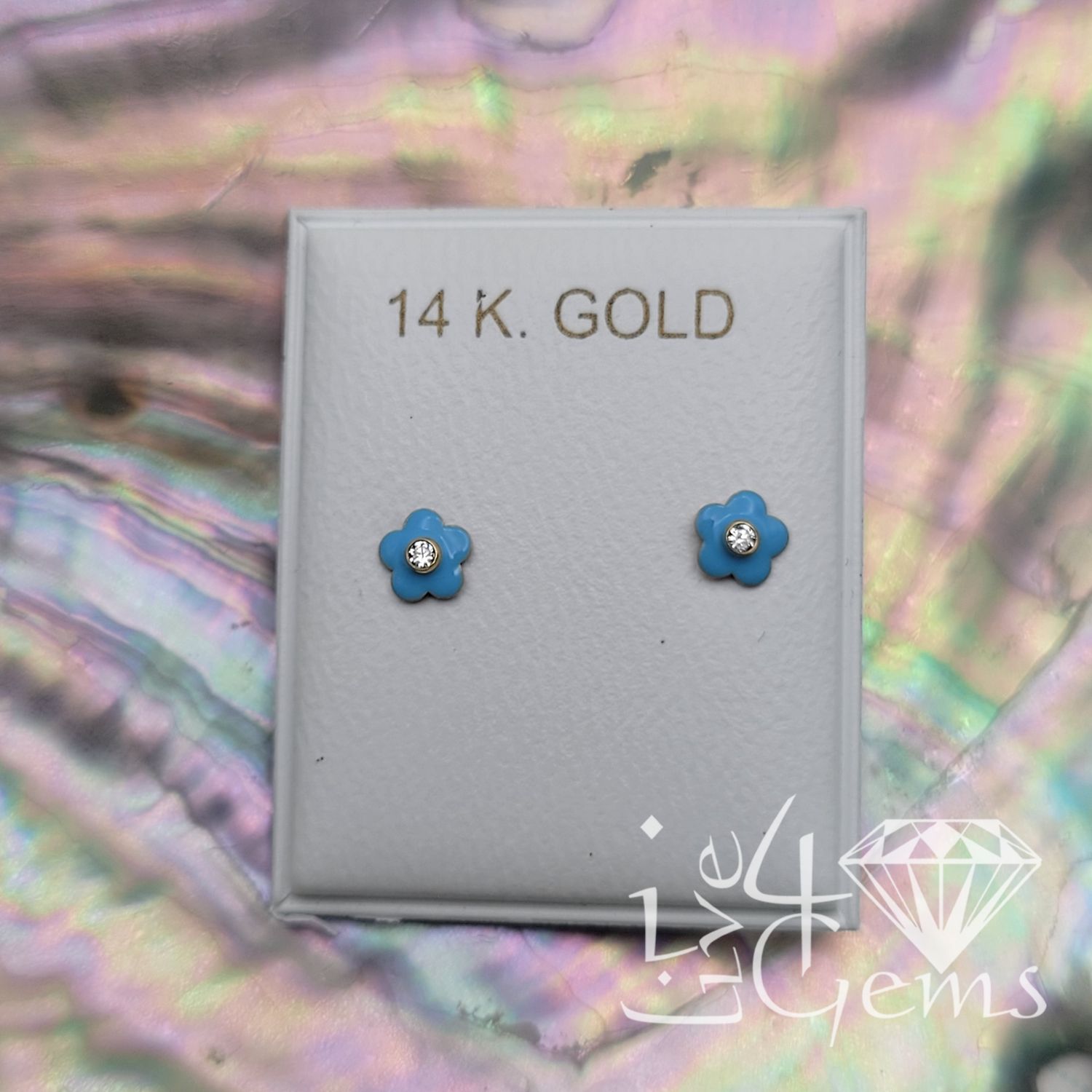 14kty Flower Screwback Stud