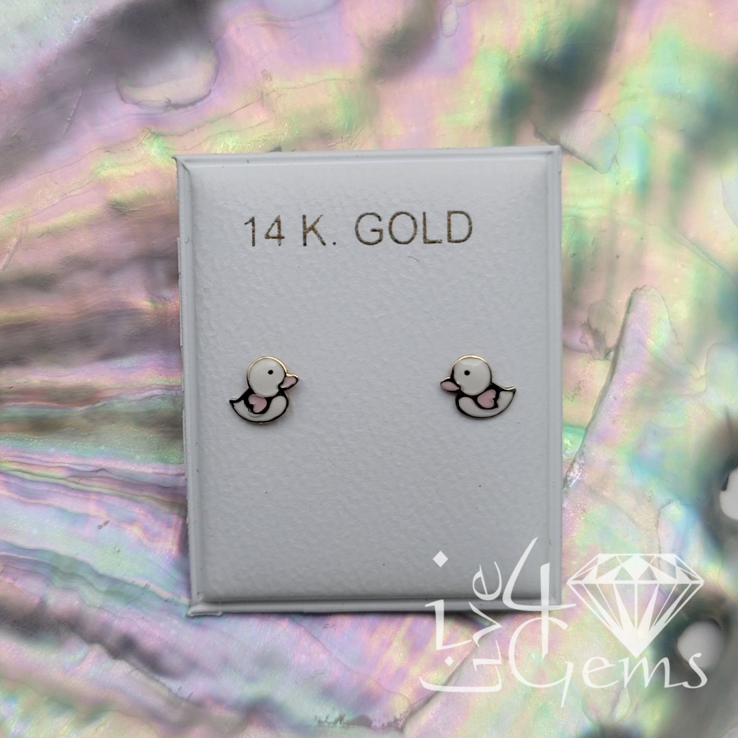 14kty Duck Screwback Stud