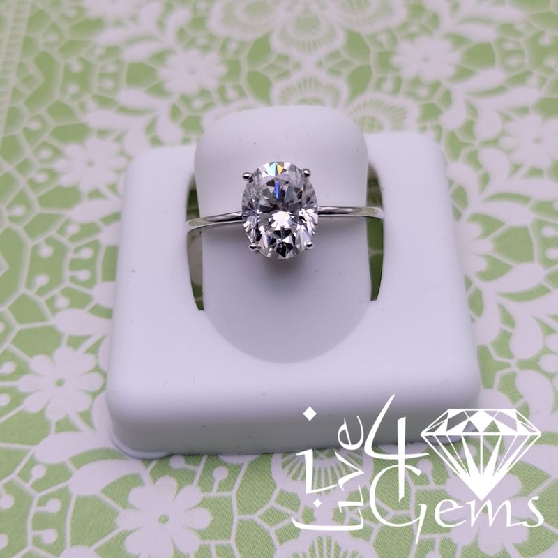 Silver Moissanite 2ctw Oval Cut