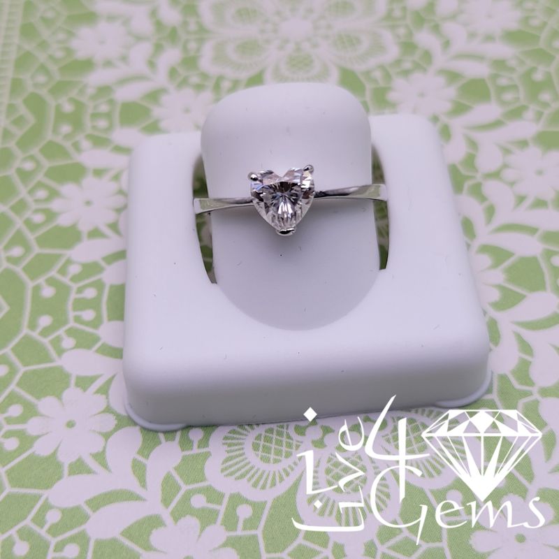 Silver Moissanite Heart Solitaire- 1.5ctw