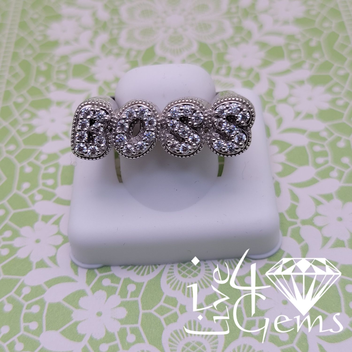 Silver Moissanite Boss Ring 1.49ctw